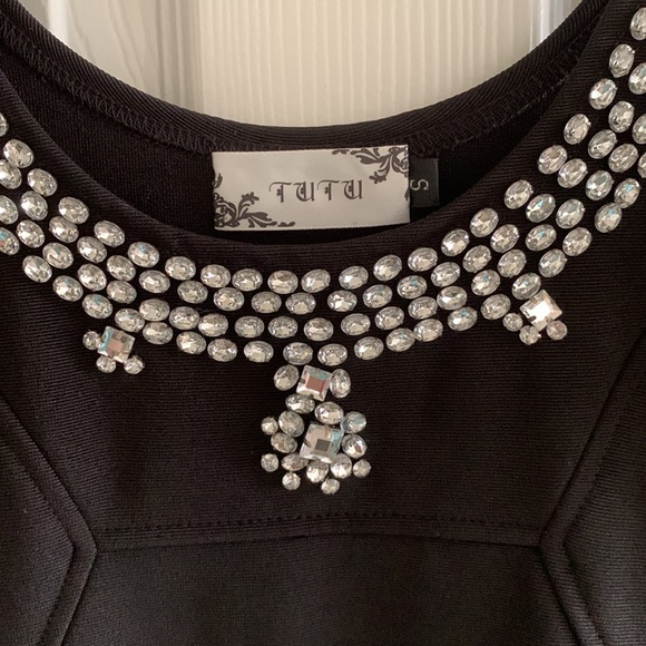 TUTU Mini black dress with silver collar studs. - Picture 4 of 10